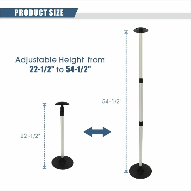 FCOUIID Boat Cover Support Pole System - Telescoping Aluminum Pole Accessories with 3-Stage Adjustable Height of 23"~57" for Pontoon bass Fishing Barge Bimini Tops, Set of 1 - Image 2